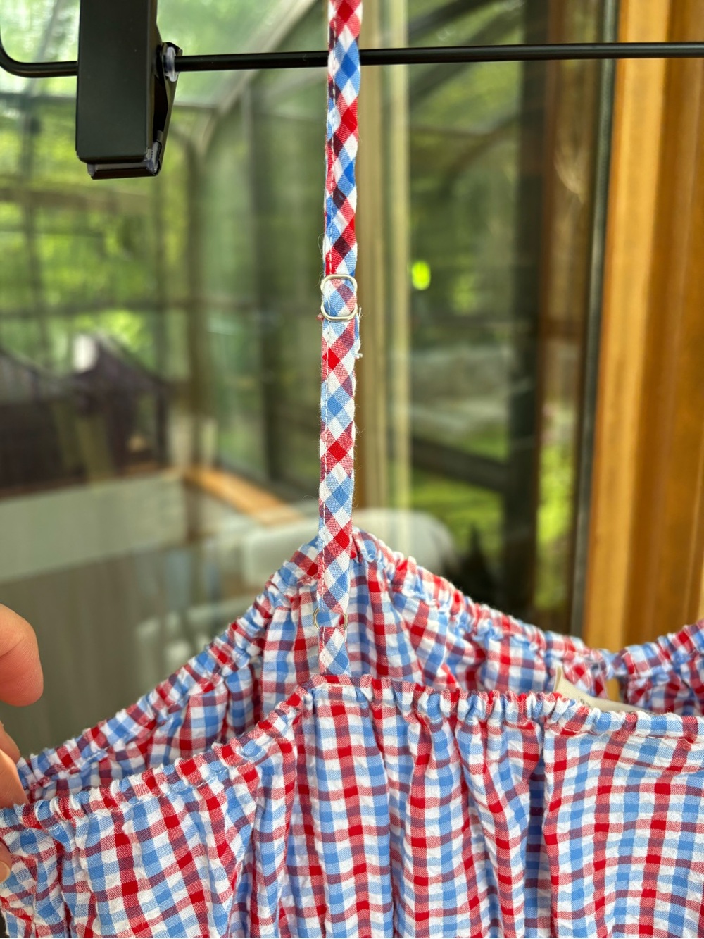 Universal Thread Red White & Blue Gingham Smocked Midi Dress - Picture 8 of 11